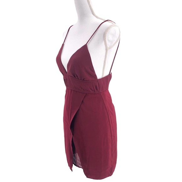 About Us NEW Womens Size XS Spaghetti Strap Andrea Mini Dress in Wine Red - Picture 4 of 8
